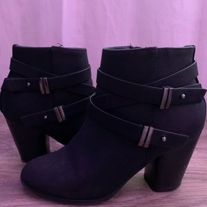 black heeled ankle booties
